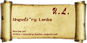 Ungváry Lenke névjegykártya